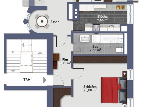 Charmante Dachwohnung inmitten von Staufen
