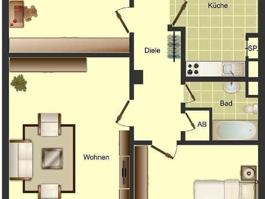 3-Zimmer-Wohnung im Kreutzviertel