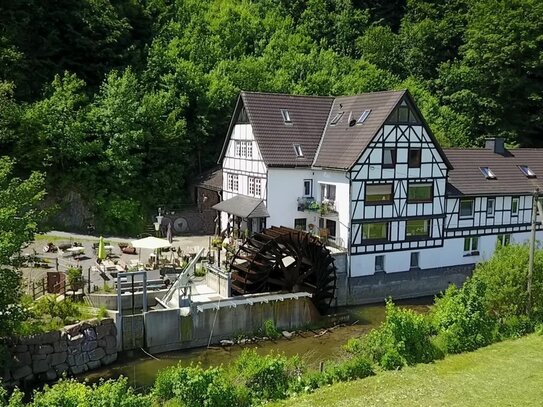 Mühlen-Café (geöffnet) mit Wasserrad plus 4 Wohnungen u. 5 Gästezimmer in Schmallenberg!