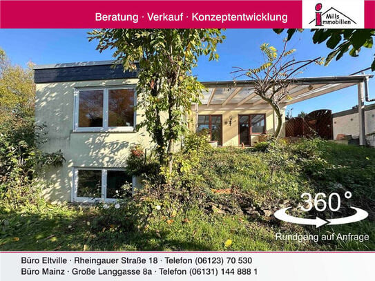 Massiv gebauter Flachdachbungalow mit sanierter Einliegerwohnung und sonnigem Garten