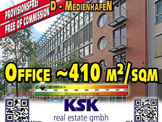 Top Büros im Medienhafen ~410 m² /sqm - Top Offices in the Media Harbour