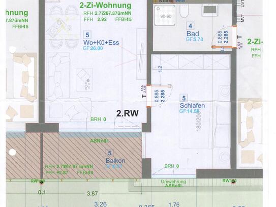 2 Zimmerwohnung mit Balkon und Tiefgarage. Neubau.