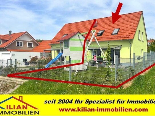 KILIAN IMMOBILIEN! NEUWERTIGE DOPPELHAUSHÄLFTE AUS 2016 MIT 99 M² IN KAMMERSTEIN! WÄRMEPUMPE * BELÜFTUNGSANLAGE * FUSSB…