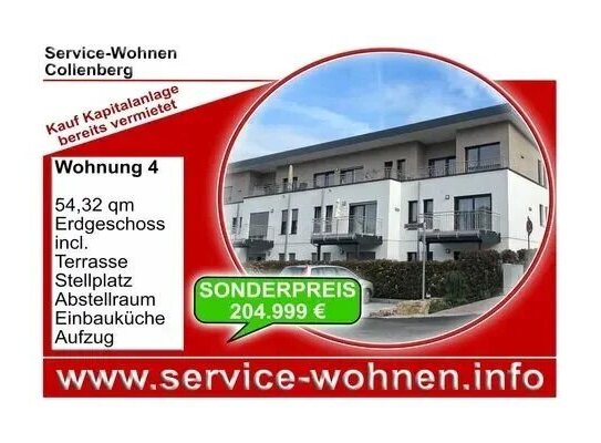 KAUF KAPITALANLAGE SERVICE-WOHNEN Collenberg Miltenberg Seniorenwohnen 55 Plus Stellplatz, el. Rollos, Dachterrasse