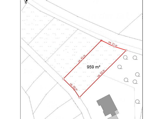 959 m² großes Baugrundstück im Windecker Ländchen