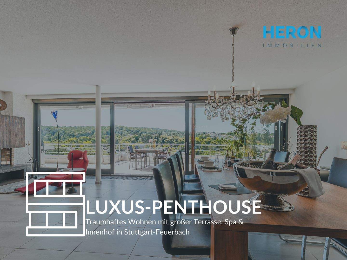 LUXUS-PENTHOUSE - Traumhaftes Wohnen mit großer Terrasse, Spa & Innenhof in Stuttgart-Feuerbach