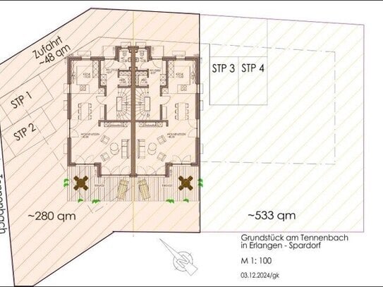 Herrliches und unverbaubares Grundstück für projektierte Doppelhaushälfte!