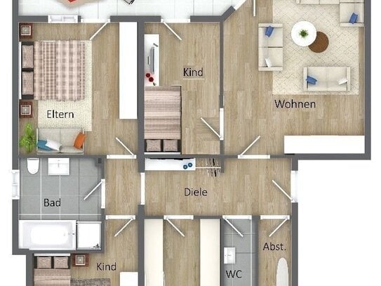 ## VORABANKÜNDIGUNG ## - Zentrumsnahe 3-4 Zimmerwohnung mit 2 Balkonen