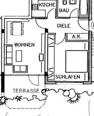 Großzügige 2-Zimmer mit Wannenbad, Loggia, Aufzug, Tiefgarage und offener Küche