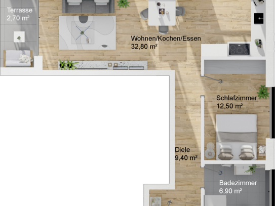 RESERVIERT! Haus B, Wohnung 15, Erdgeschoss, 2-Zimmer