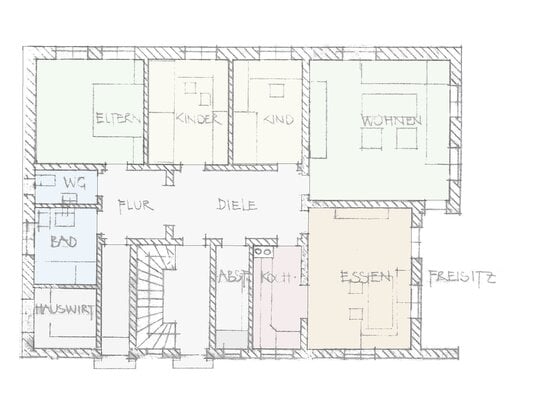 großzügig Erdgeschosswohnung - in Dreifamilienhaus