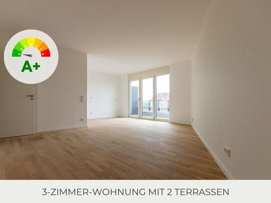 ** Wunderschöne Dachgeschoss-Wohnung | 2 Terrassen | Büro | Bad mit Wanne | Parkett | Aufzug **