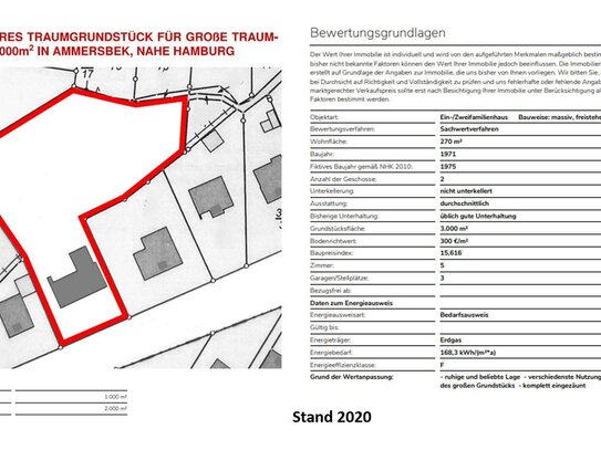 Bauherren aufgepasst ! 1000qm Bauland auf ca. 3000qm Traumgrundstück in Ammersbek