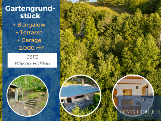 reserviert Idyllisches Gartengrundstück + Garage, Bungalow, Strom- & Wasseranschluss in Wilkau-Haßlau, Garten