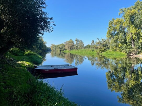 Großes Grundstück an der Saale mit Wasserzugang