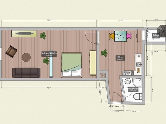 Schönes Apartment in Bogen (Zentrum) ab 01.04.2025 (Whg 1009)