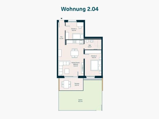 Neubau: 3-Zimmer-Gartenwohnung