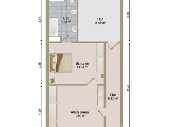 Kleines teilsaniertes Reihenhaus mit Terrasse ohne Wiesenfläche