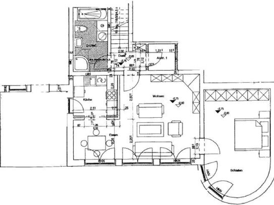 Helle 2-Zimmer-Wohnung, Topzustand in Einfamilienhaus zu vermieten