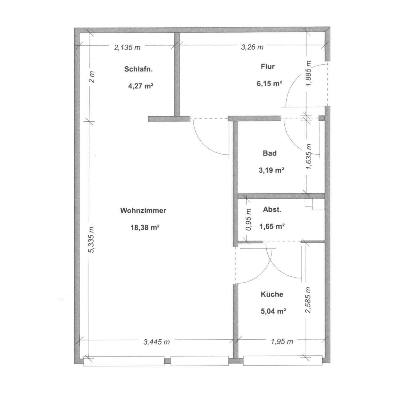 Renditestarke 1-Zi Wohnung für das 17,5 - fache