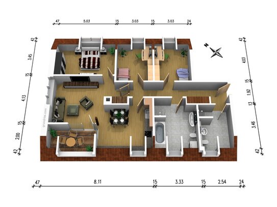 NEUBAU+ERSTBEZUG traumhafte 4 Raumwohnung im Dachgeschoss mit Kamin und Klimaanlage