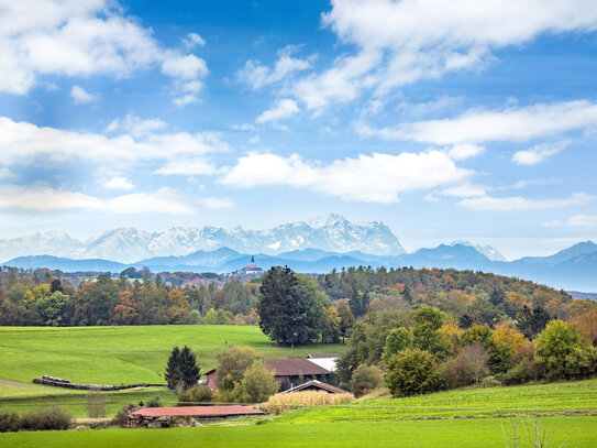 Ein Ort zum Aufatmen: Idyllisches Landhaus mit Panoramablick auf die Alpen