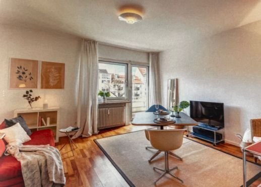 1-Zimmer-Wohnung voll möbliert. Mitten im Leben und himmlisch ruhig. 1-Room flat, very quiet