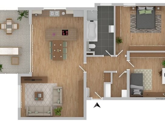 NATUR PUR! 106 M² WFL. / 2 SCHLAFZIMMER / 5 MIN. BIS ZUR A13