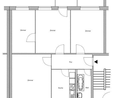 Sanierte 4 Zimmerwohnung mit Balkon