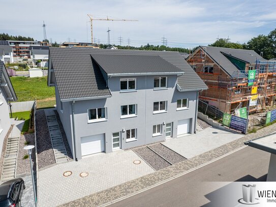 *VERKAUFT* NEUBAU A+, Schlüsselfertige Doppelhaushälfte inkl. Garage, angelegte Außenanlage