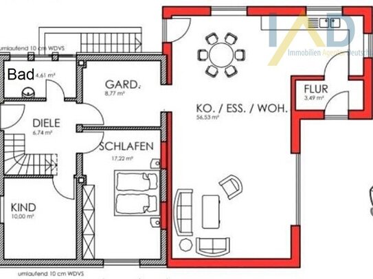 Modernisiertes Einfamilienhaus mit Garten, einige Renovierungsarbeiten stehen noch aus.