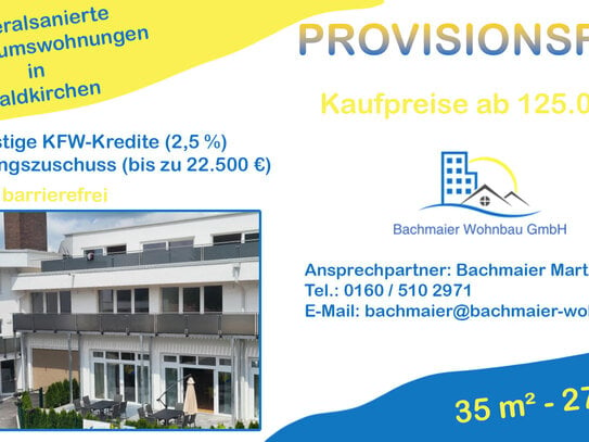 Terrassenwohnungen (38,83 m² - 117,13 m²) im Zentrum von Waldkirchen provisionsfrei zu verkaufen