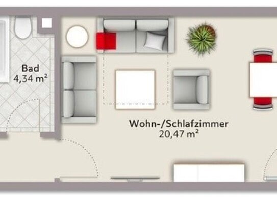 Attraktive 1-Zimmer-Wohnung mit Balkon in Konstanz – Ideal für Singles oder Pendler