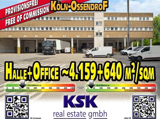 Lagerhalle mit 11 Rampen ~4.159 m²/sqm Warehouse with 11 ramps + Office ~640 m²/sqm