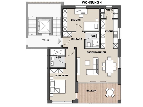 WHG 4 3-Zimmer ca. 90 m² Haus Seeblick