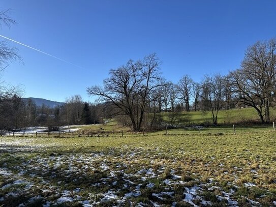 Murnau - Traumhaftes Baugrundstück am Naturschutzgebiet mit gepflegtem Bungalow