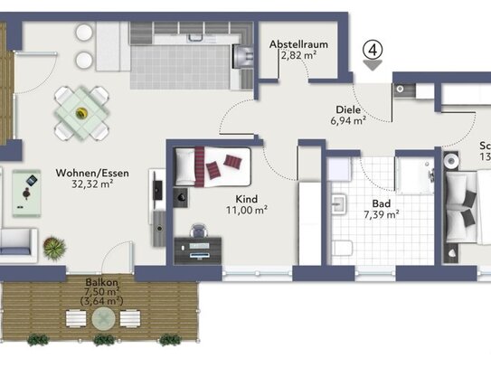 NEUBAU-ERSTBEZUG: Chice 3-Zimmerwohnung mit zwei Balkonen in Ergoldsbach!