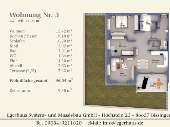 Moderne EG-Wohnung mit Terrasse und Garten – Neubauprojekt WHG NR. 3