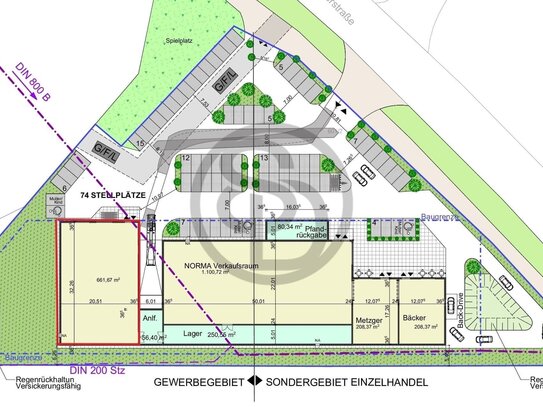 Projektierter Neubau: Verbrauchermarkt in Wiesau - ca. 661 m² zur Anmietung - Fläche bis ca. 1.000 m² erweiterbar