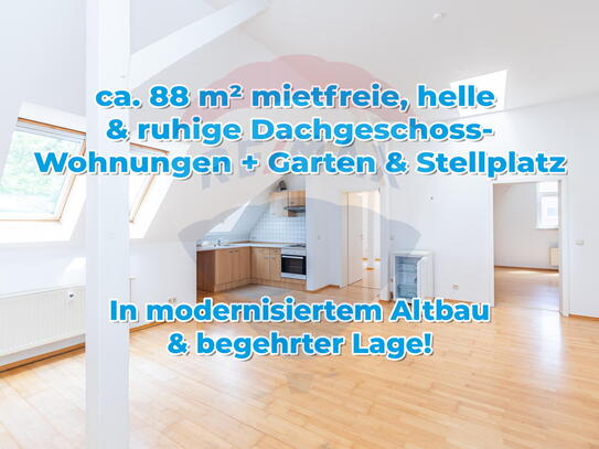 Miete: helle 89m² 3-Raum-Wohnung in ruhiger Lage mit Stellplatz & Gartenanteil