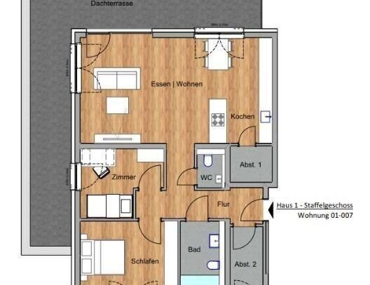 Traumhafte Penthouse Wohnung mit großer Dachterrasse - KFN Förderfähig!