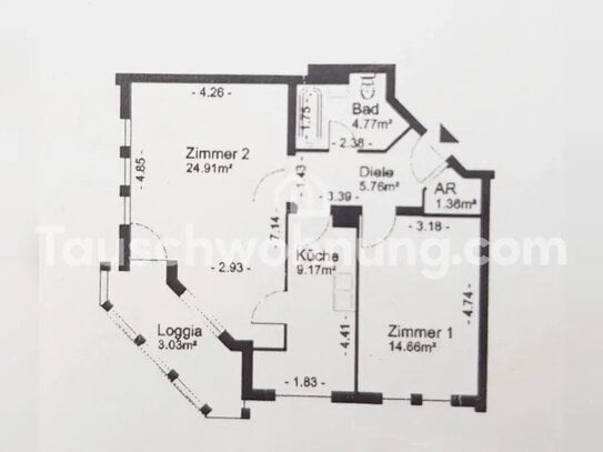 [TAUSCHWOHNUNG] 2 Zimmer gegen 3-4 Zimmer