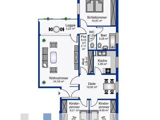 Für Kapitalanleger! 4,5 ZKB-Etagenwohnung, mit Loggia und Stellplatz in Heppenheim zu verkaufen