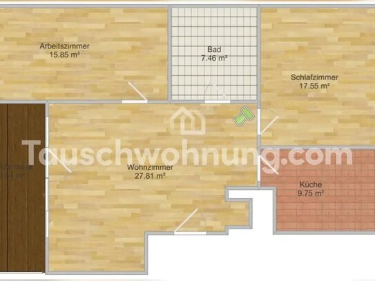 [TAUSCHWOHNUNG] Schöne helle 3-Zimmer Whg gegen 3 + Zimmer weiter westlich