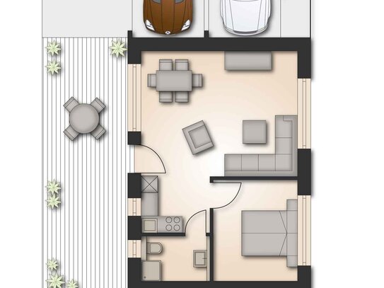 Ferienwohnung 100 m vom Strand, Terrasse, EBK, Stellplatz, Neubaustandard