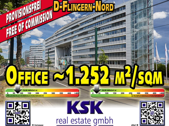 Moderne, teilbare Bürofläche ~1.252 bis zu / Up to ~560 m²/sqm Modern, divisible office space