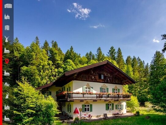 Denkmalgeschützte Landhaus-Villa mit Blick auf die Zugspitze