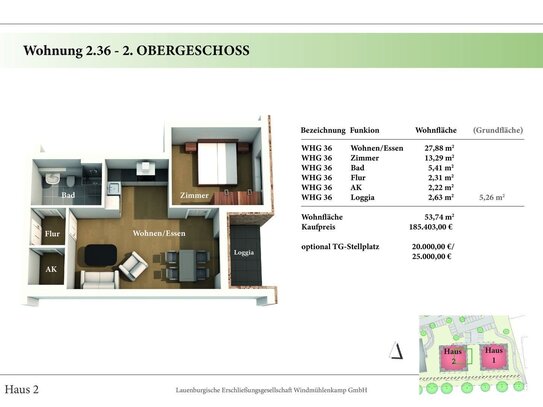 2 Zimmer 2. OG Neubau-Eigentumswohnung 2.36