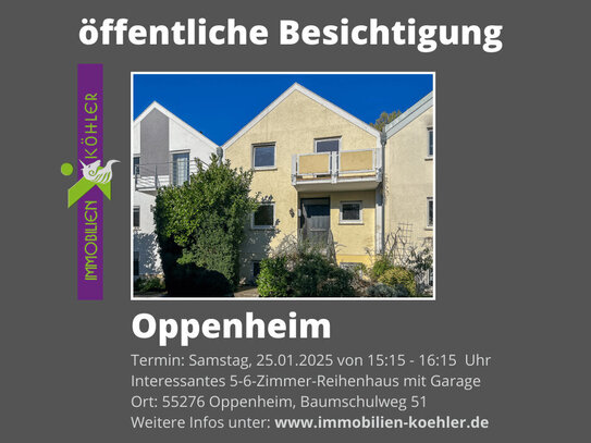 Oppenheim: Interessantes 5-6 Zimmer - Reihenhaus mit eingewachsenen Garten und Garage in guter Lage.