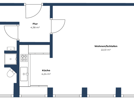 ++ Frisch Saniert - 1 Zimmer Wohnung mit exklusiver Einbauküche ++